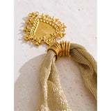 Riley Fabric Necklace with Intricate Gold Heart Pendant – Timeless Jewelry | Huna Jewelry