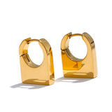 Lasso Geometric Hoop Earrings – Sleek Rectangle, Modern & Elegant | Huna Jewelry