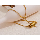 Yvaine Swirl Tube Pendant Necklace – 18K Gold, Water Resistant | Huna Jewelry