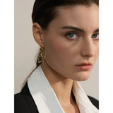 Hope Star Drop Hoop Earrings – Polished & Chic Statement Jewelry | Huna Jewelry