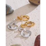 Libby Hollow Round Drop Earrings – Lightweight, Chic & Waterproof | Huna Jewelry