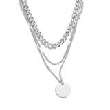 Leilani Layered Necklace – Triple Chain with Round Pendant Waterproof | Huna Jewelry