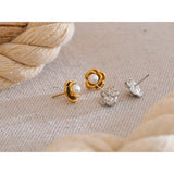 Inez Pearl Flower Stud Earrings – Vintage Classic & Timeless | Huna Jewelry