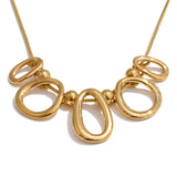 Caro Oval Pendant Necklace – Hollow Gold Water-Resistant Jewelry | Huna Jewelry