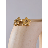 Petra Flower Star Stud Earrings – Minimalist & Waterproof Design | Huna Jewelry