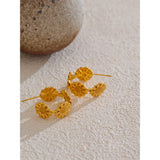 Medium Flower Hoops – Gold-Plated Floral Earrings | Huna Jewelry