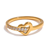 Edie Heart Ring – Dainty & Elegant Minimalist Jewelry | Huna Jewelry