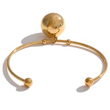 Nevaeh Ball Cuff Bracelet – Round Bangle, Tarnish Resistant Jewelry | Huna Jewelry