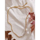 Luella Natural Shell Curved Bar Necklace – Modern & Waterproof Jewelry | Huna Jewelry