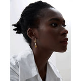 Camden Pearl Flower Earrings – Elegant Drop Design for Women | Huna Jewelry