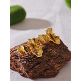 Vera Wave Stud Earrings – Textured Irregular Geometric Elegance | Huna Jewelry