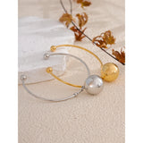 Nevaeh Ball Cuff Bracelet – Round Bangle, Tarnish Resistant Jewelry | Huna Jewelry