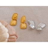 Autumn Rectangle Drop Earrings – Modern & Elegant, Water-Resistant | Huna Jewelry