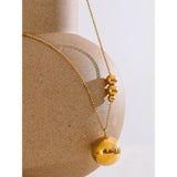 Kendra Round Ball Pendant – Long Statement Necklace for Women | Huna Jewelry