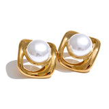 Rhiannon Pearl Stud Earrings – Waterproof & Hypoallergenic Jewelry | Huna Jewelry