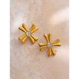 Darla Cross Stud Earrings – Waterproof & Tarnish-Resistant Jewelry | Huna Jewelry