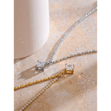 Eloise Cubic Zirconia Beaded Necklace – Waterproof & Sparkling Design | Huna Jewelry