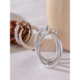 Lauren Round Hoop Earrings – Sleek & Minimalist Classic Style | Huna Jewelry