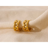 Alika Mini Hearts Hoop Earrings – Trendy & Elegant 18K Gold Jewelry | Huna Jewelry