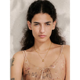 Claire Layered Necklace – Double Chain with Heart Drop Pendant Waterproof | Huna Jewelry