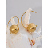 Petra 25mm Beaded C-Hoop Earrings – Bold & Modern Jewelry | Huna Jewelry