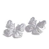 Ivy Butterfly Stud Earrings – Textured & Waterproof Design | Huna Jewelry