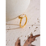 Constance Rectangular Ring – Elegant & Minimalist Gold Jewelry | Huna Jewelry