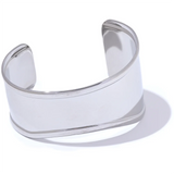Yaffa Wide Cuff Bracelet – Open Bangle Waterproof Statement Jewelry | Huna Jewelry