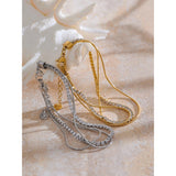Lina  Shiny CZ Layered Chain Bracelet – Waterproof Sparkling Jewelry | Huna Jewelry