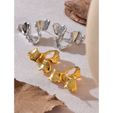 Vera Wave Stud Earrings – Textured Irregular Geometric Elegance | Huna Jewelry