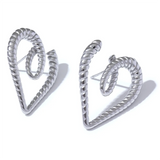 Salome Rope Heart Earrings – Waterproof, Trendy & Durable | Huna Jewelry