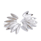 Flo Geometric Flower Petal Stud Earrings – Bold & Smooth Design | Huna Jewelry