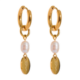 Camden Pearl Flower Earrings – Elegant Drop Design for Women | Huna Jewelry