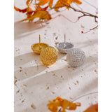 Odessa Round Stud Earrings – Vintage Classic Waterproof Jewelry | Huna Jewelry