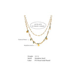 Abigail Layered Link Chain Necklace – Green Stone Beads & Charm Jewelry | Huna Jewelry