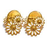 Daisy Flower Earrings – Trendy & 18K Gold Floral Jewelry | Huna Jewelry