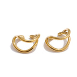 Alana Twisted Cuff Earrings – Minimalist, Non-Piercing & Water-Resistant | Huna Jewelry