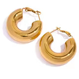 Meredith Chunky Gold Hoop Earrings – Bold Minimalist Jewelry | Huna Jewelry