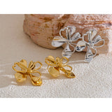 Mackenzie Flower Stud Earrings – Bold Double-Layer Floral Design | Huna Jewelry