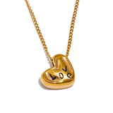 Zoren Heart Necklace – Engraved Love Pendant Waterproof Jewelry | Huna Jewelry
