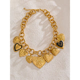 Amelia Heart Pendant Necklace – Floral Charm Chain Jewelry | Huna Jewelry