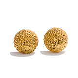 Odessa Round Stud Earrings – Vintage Classic Waterproof Jewelry | Huna Jewelry