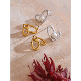 Colette Heart Pearl Stud Earrings – Elegant & Timeless Jewelry | Huna Jewelry