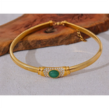 Scarlett Green Stone Choker – Sleek & Modern Statement Necklace | Huna Jewelry