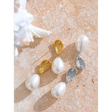 Josie Pearl Drop Earrings – Elegant & Timeless Style for Daily Wear | Huna Jewelry