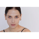Lily Pearl Hoop Earrings – Waterproof Elegant Everyday Jewelry | Huna Jewelry