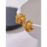 Keira Curve Gold Huggie Earrings – Trendy & Chic Jewelry | Huna Jewelry