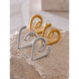 Salome Rope Heart Earrings – Waterproof, Trendy & Durable | Huna Jewelry