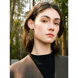 Beau Round Drop Earrings – Hollow Dangle Statement, Waterproof | Huna Jewelry