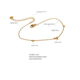 Olivia Heart Anklet – Dainty Waterproof Chain Ankle Bracelet | Huna Jewelry